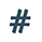 Flat Icon Weiss Blau Hashtag Raute