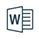 Flat Icon Weiss Blau Word